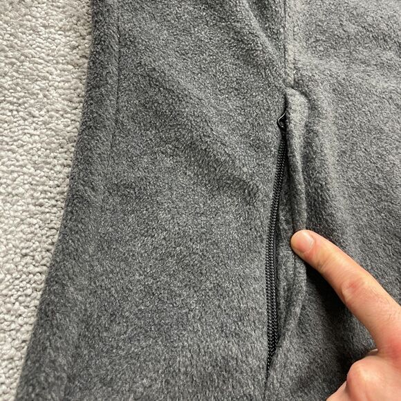 Columbia Fleece Vest Mens Large Gray Full Zip High Neck Pockets Outdoor Hiking - Picture 11 of 13
